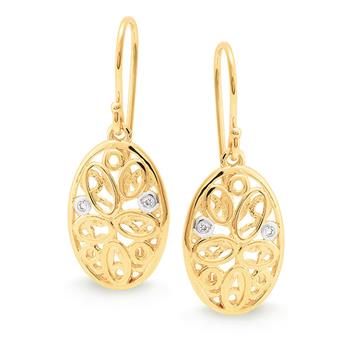 Diamond Fancy Integral Design Earrings