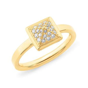 9ct Yellow Gold 0.19ct Diamond Pave Dress Ring