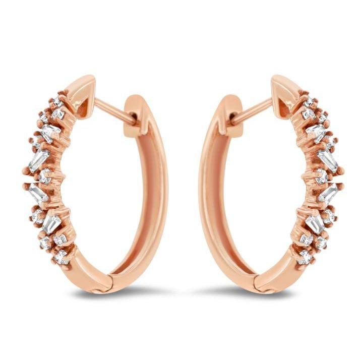 9ct Rose Gold Diamond-Set Tdw=0.25ct Earrings (5853073703076) (7077476630692)