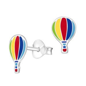 Rainbow Enamel Hot Air Balloon Studs