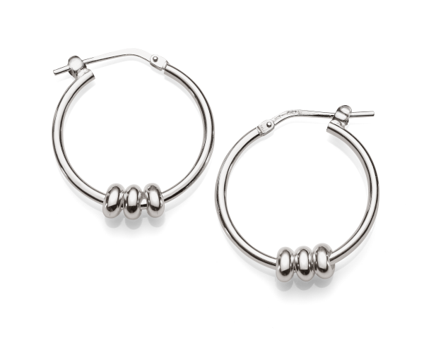 Sterling Silver 3-Ring Hoop Earrings