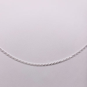 Sterling Silver 40cm Faceted Cable Chain
