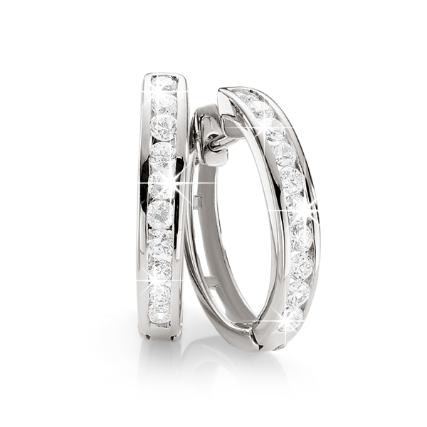 Sterling Silver Cubic Zirconia Huggies Stapleton Jewellers