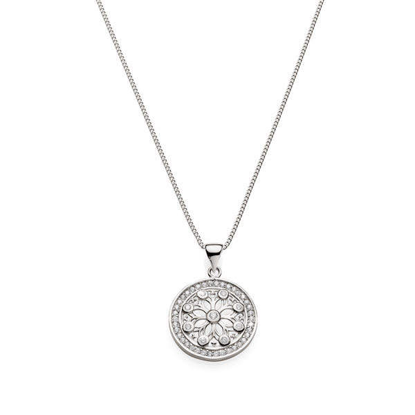 Sterling Silver Cubic Zirconia Pendant with Chain