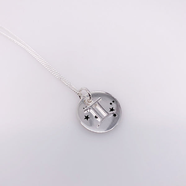 Sterling Silver Gemini Pendant With Chain