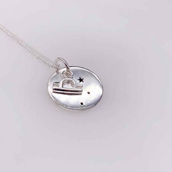 Sterling Silver Libra Pendant with Chain