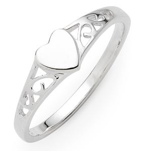 Sterling Silver Heart Signet Ring