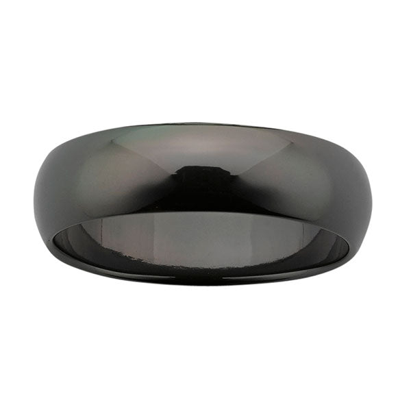Ziro Classic 6mm High Dome Polished Black Zirconium Ring