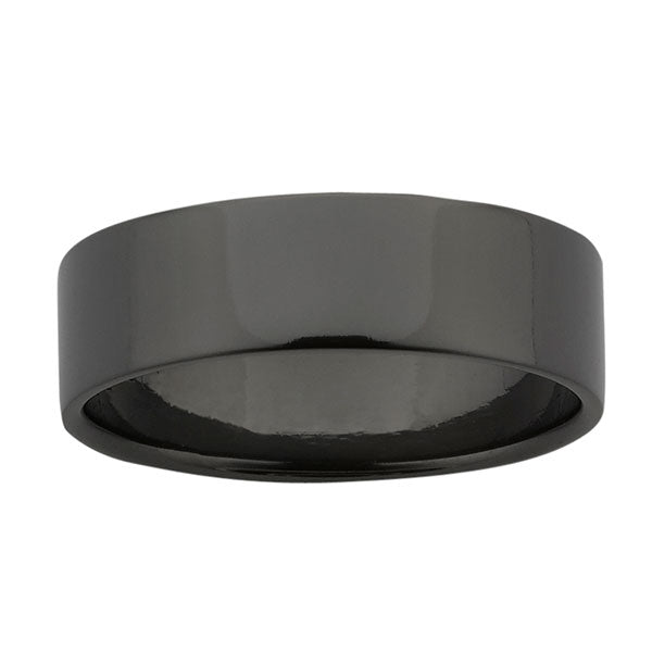 Ziro 6mm Plain Black Zirconium Ring