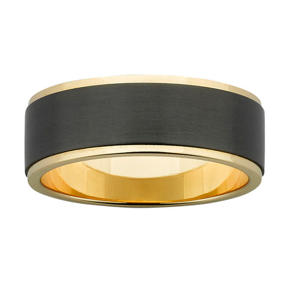 Ziro Gold & Black Zirconium Ring