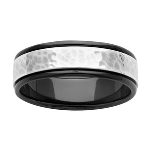 ZiRO Black Zirconium and Sterling Silver Ring