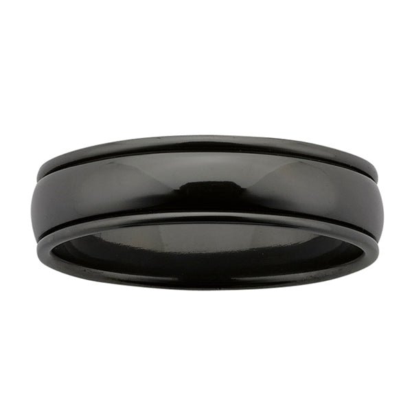 ZiRO Polished Black Zirconium Ring