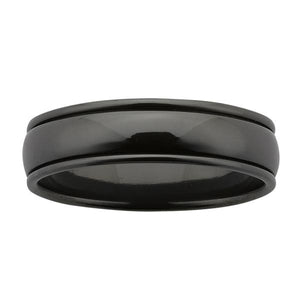 ZiRO Polished Black Zirconium Ring