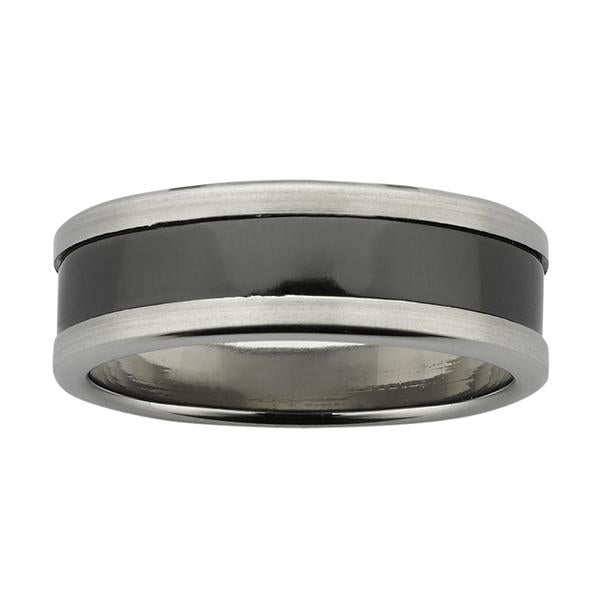 ZiRO Titanium Ring with Black Zirconium Centre