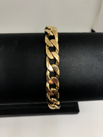 9CT YELLOW GOLD SOLID CURB BRACELET